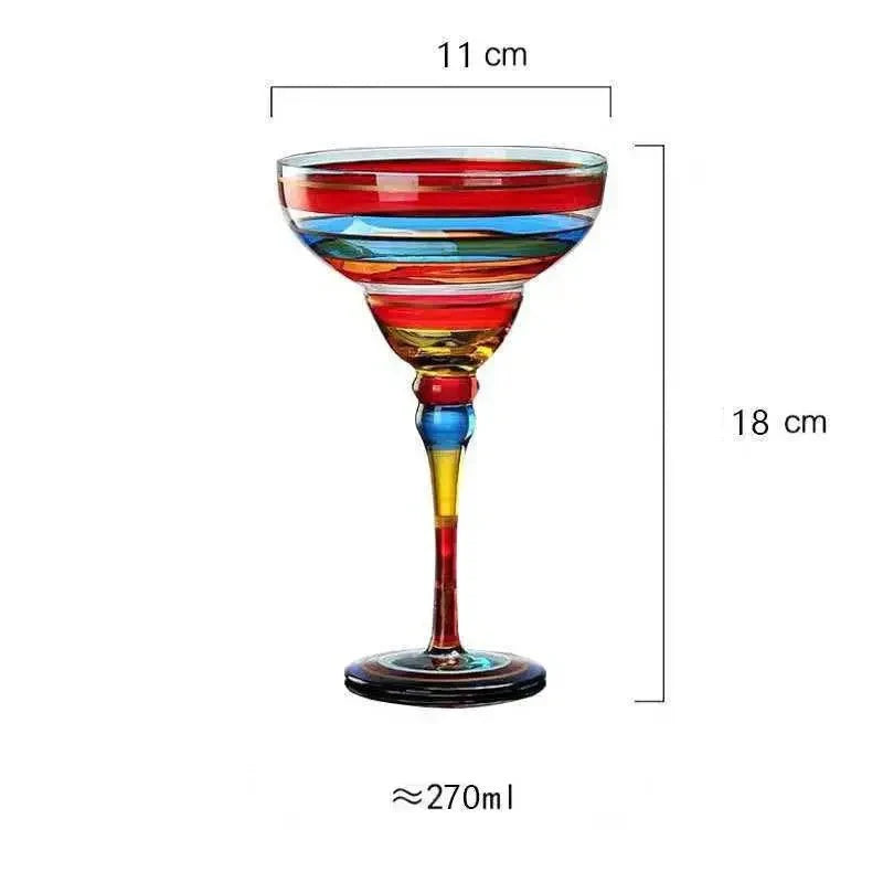 Coloured Margarita Cocktail Glass - Handcrafted, 270ml