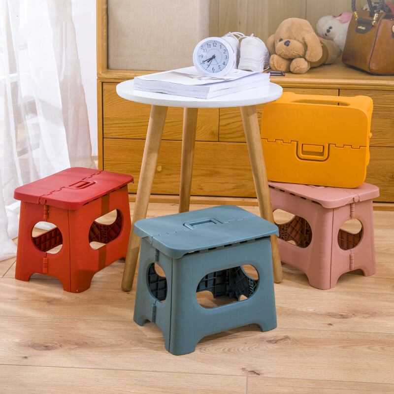 Portable Folding Step Stool with Handle - Space-Saving