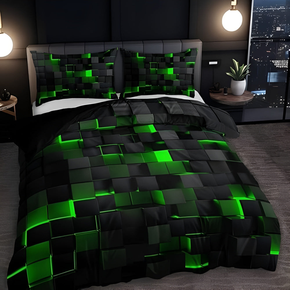 GEOMATRIX 3-Piece Quilt Cover Set, Modern Bedding