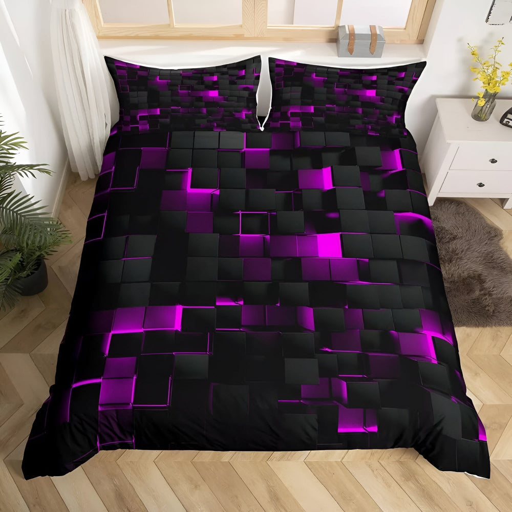 GEOMATRIX 3-Piece Quilt Cover Set, Modern Bedding