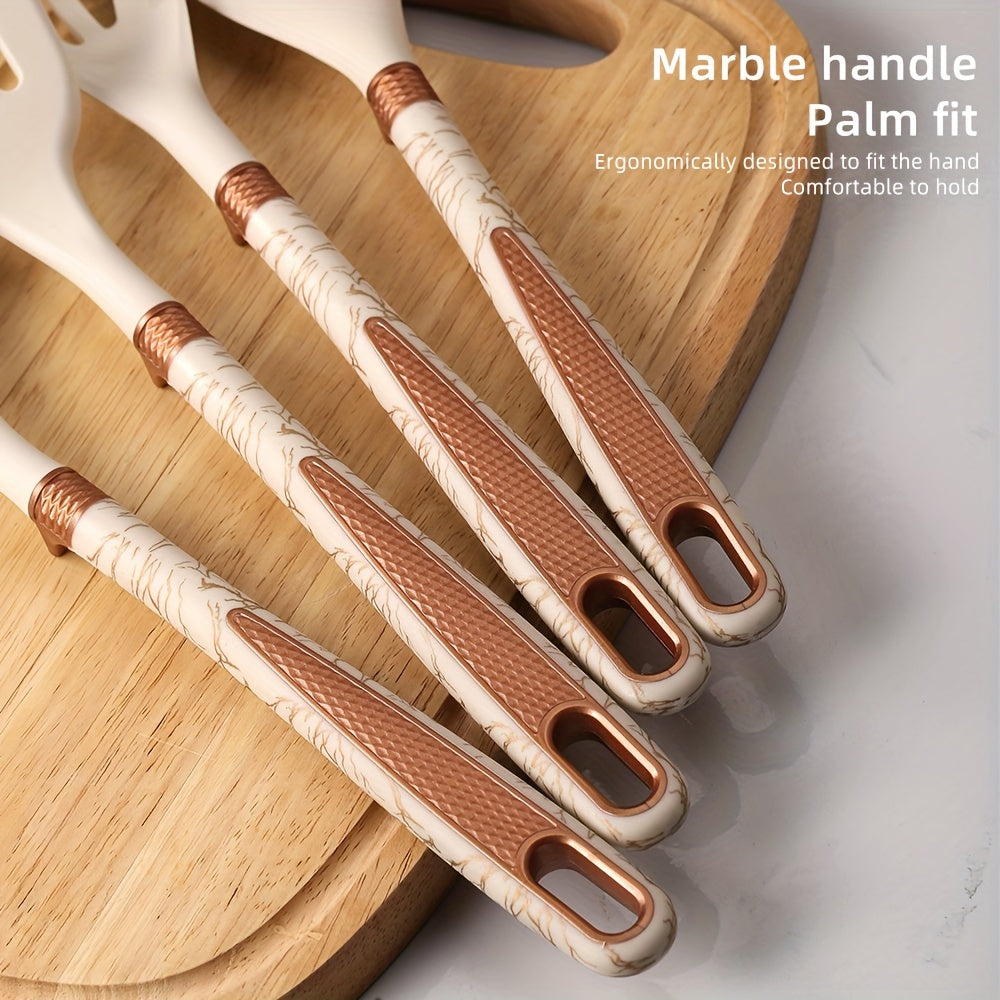 Silicone Kitchen Utensil Set with Wooden Handles, 12-Piece