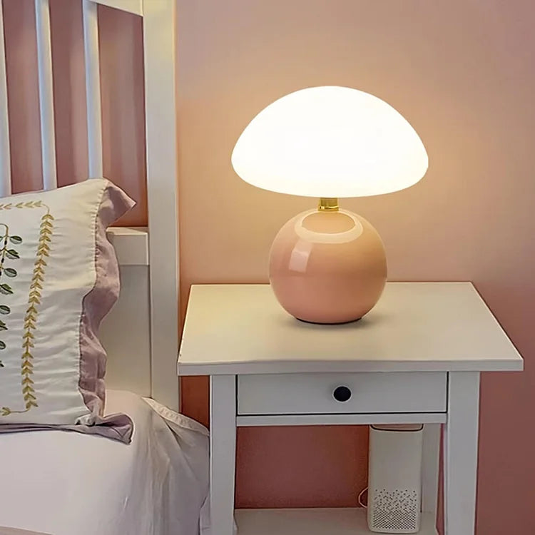 French Cream Mushroom Table Lamp - Adjustable LED