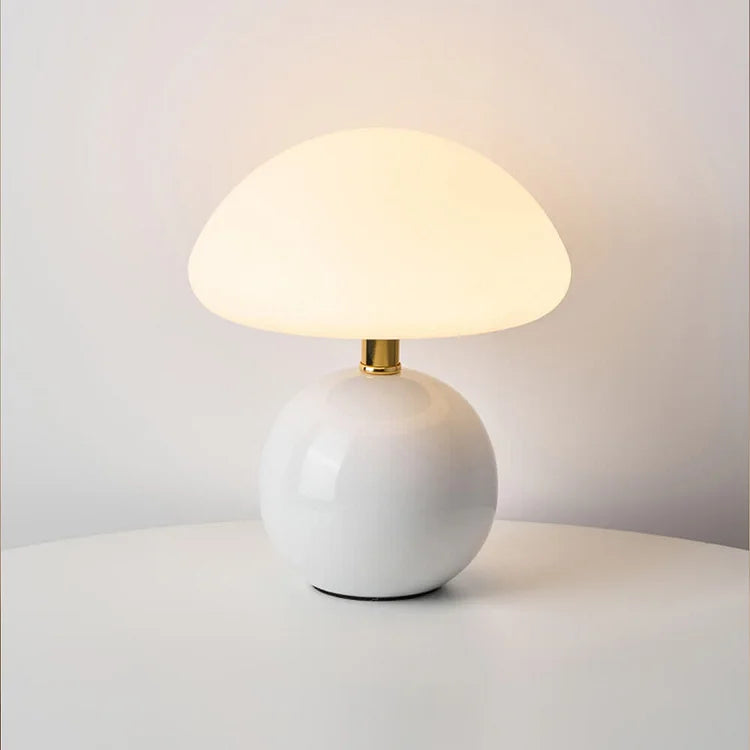 French Cream Mushroom Table Lamp - Adjustable LED