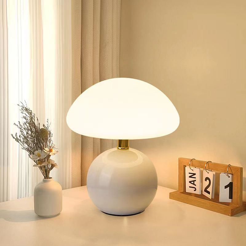 French Cream Mushroom Table Lamp - Adjustable LED