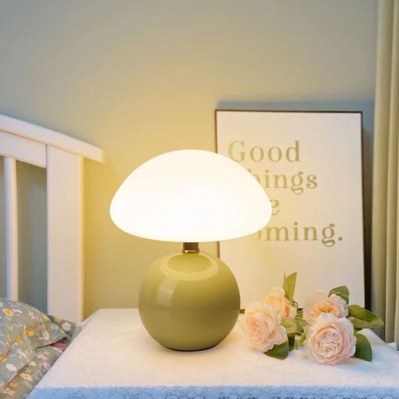 French Cream Mushroom Table Lamp - Adjustable LED