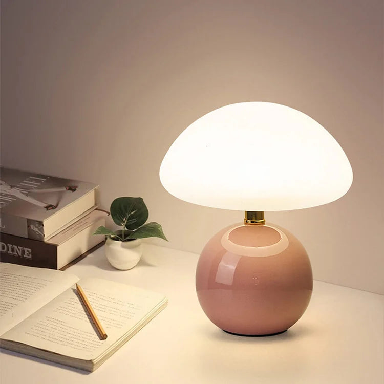 French Cream Mushroom Table Lamp - Adjustable LED