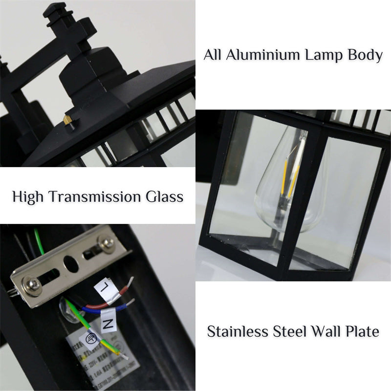 Outdoor Waterproof Lantern Wall Light, E27 Fitting