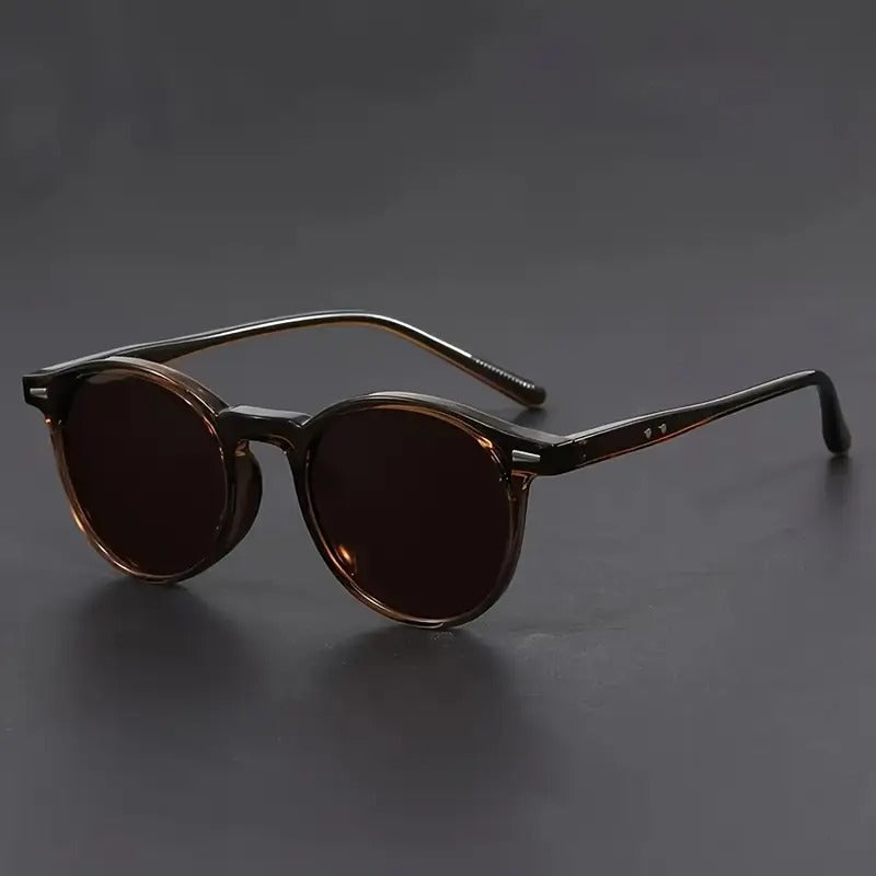 Men's Vintage-Inspired Round Tortoiseshell Sunglasses