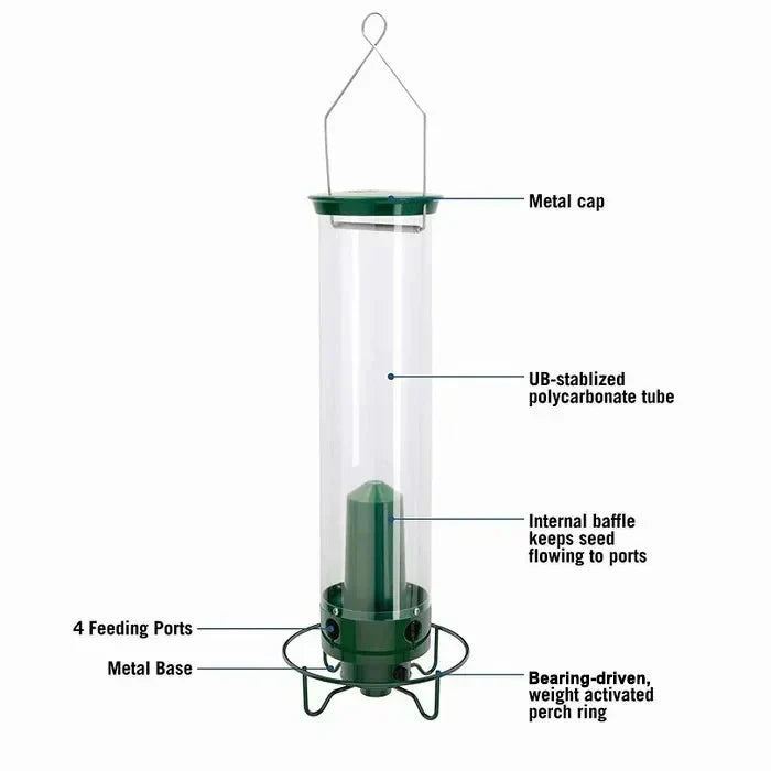 Heavy-Duty Squirrel-Proof Bird Feeder - Metal Design