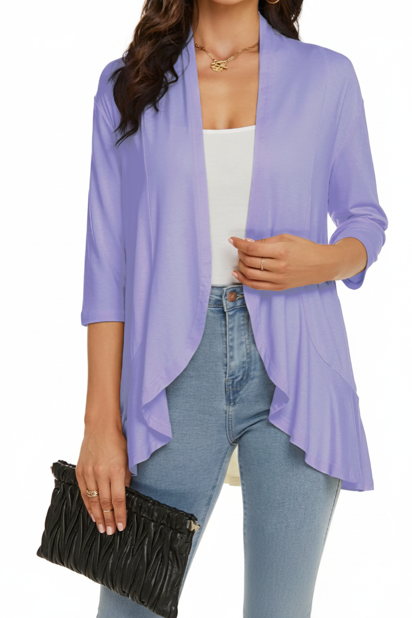 Lightweight Open-Front Cover Up for Warm Weather Layering