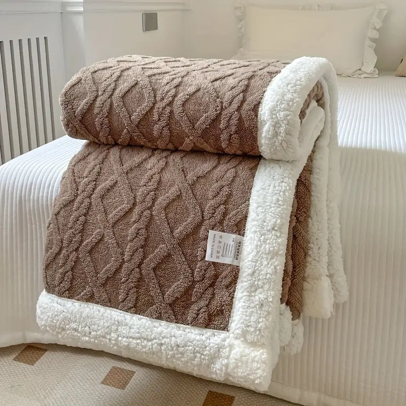 Snuggle Sherpa Fleece Blanket - Soft Reversible Throw