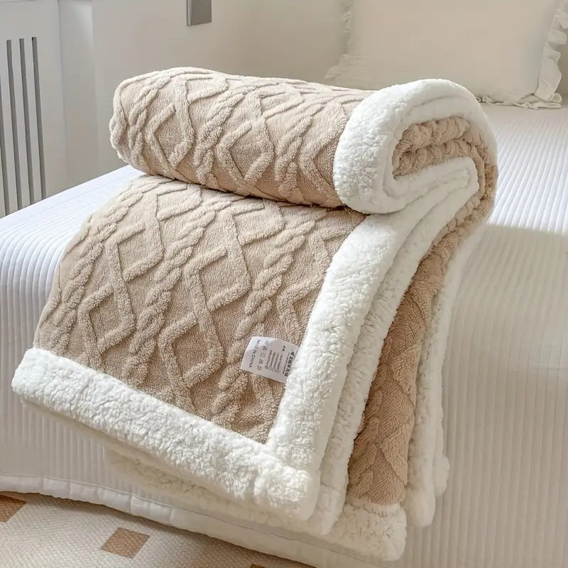 Snuggle Sherpa Fleece Blanket - Soft Reversible Throw