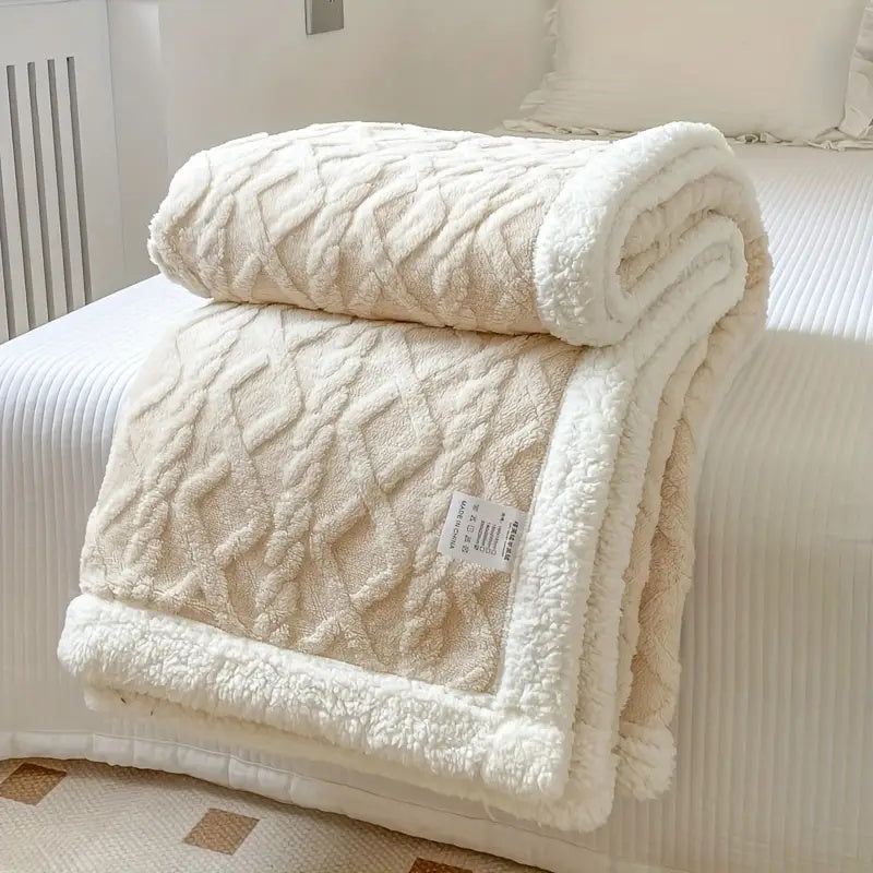 Snuggle Sherpa Fleece Blanket - Soft Reversible Throw
