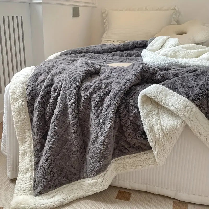 Snuggle Sherpa Fleece Blanket - Soft Reversible Throw