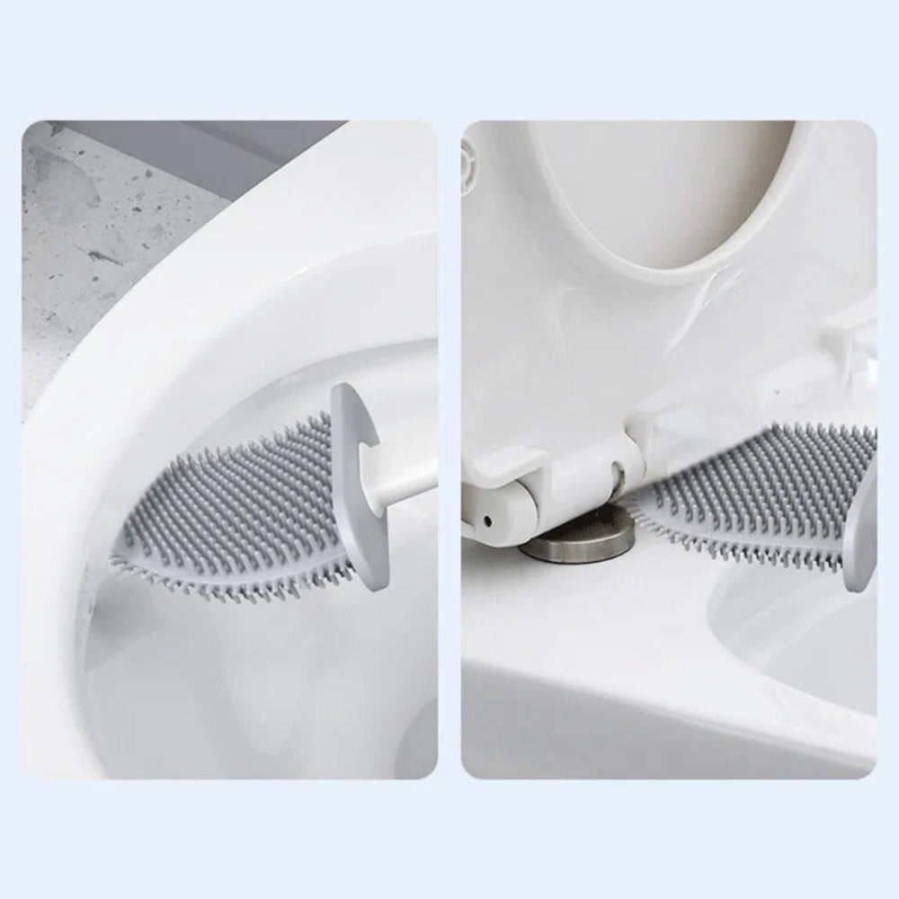Silicone Toilet Brush - Rust-Free Flexible Cleaning Brush