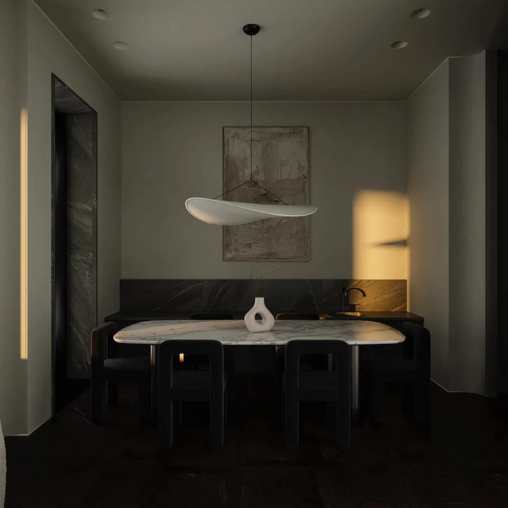Japanese Silk Handmade Chandelier - Elegant Wave Design