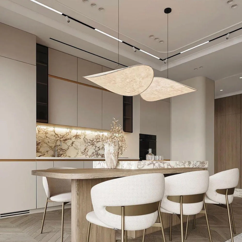 Japanese Silk Handmade Chandelier - Elegant Wave Design