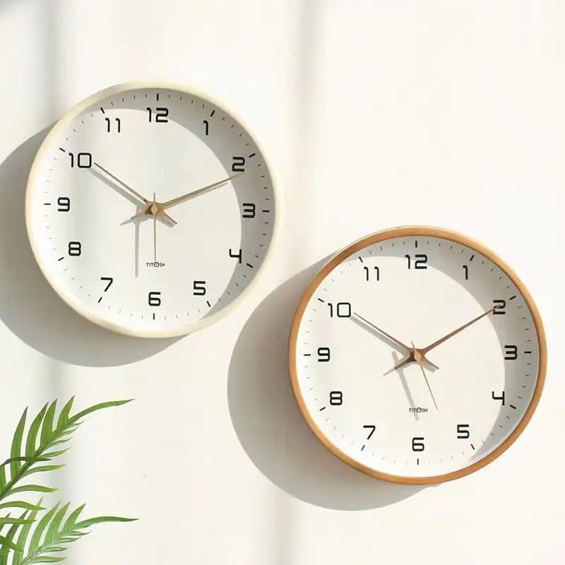 Nordic Minimalist Wooden Wall Clock - Silent Quartz Movement