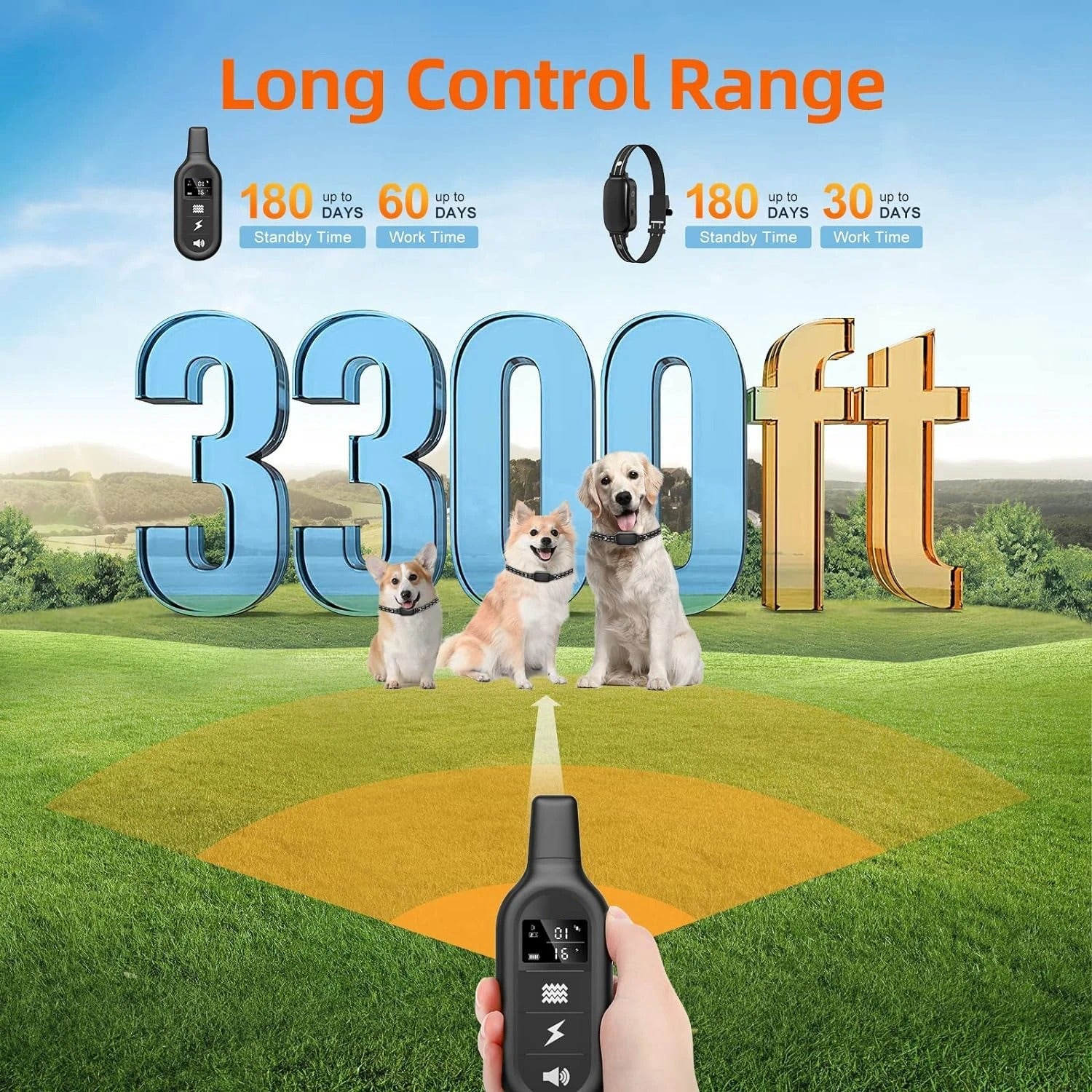 Waterproof Rechargeable 1000m Dog Training E-Collar