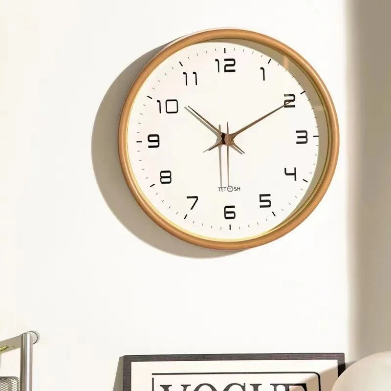 Nordic Minimalist Wooden Wall Clock - Silent Quartz Movement