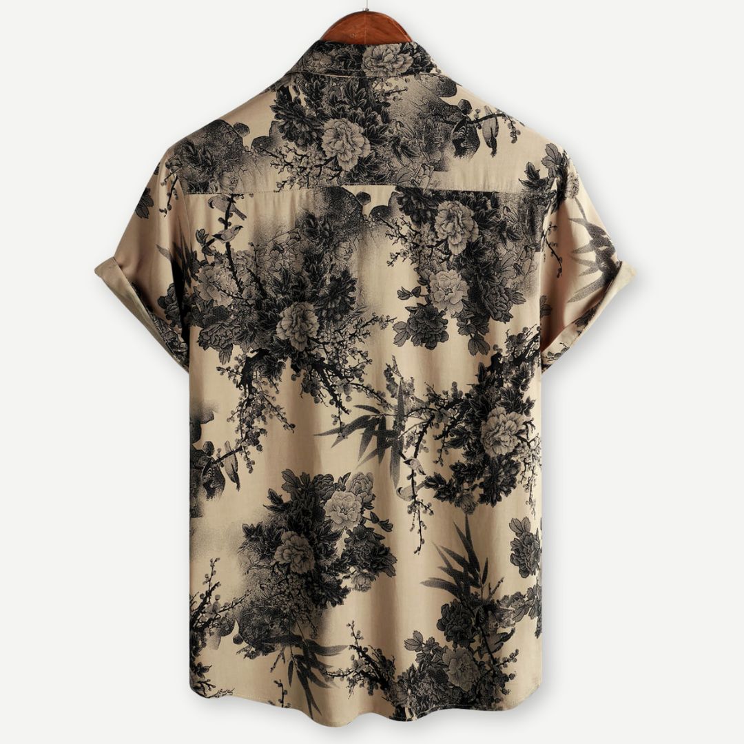 Men's Lightweight Vintage Floral Short Sleeve Shirt