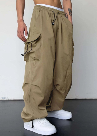 Men's Baggy Wide Leg Cargo Pants - Casual Comfort Fit