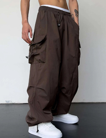 Men's Baggy Wide Leg Cargo Pants - Casual Comfort Fit