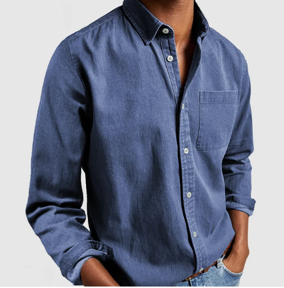 Men's Casual Denim Shirt - Soft Premium Cotton