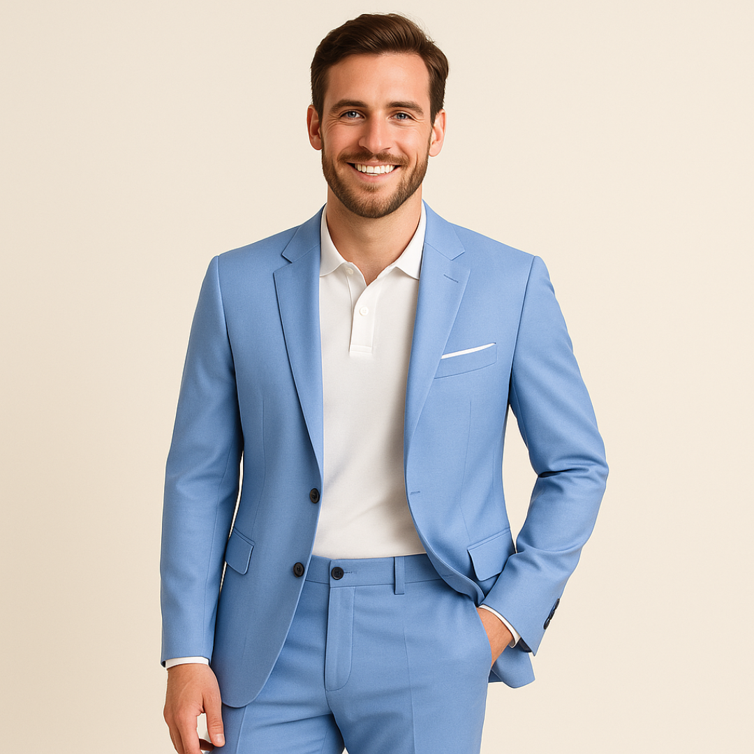 Men's Two-Piece Formal Suit Set with Blazer & Trousers