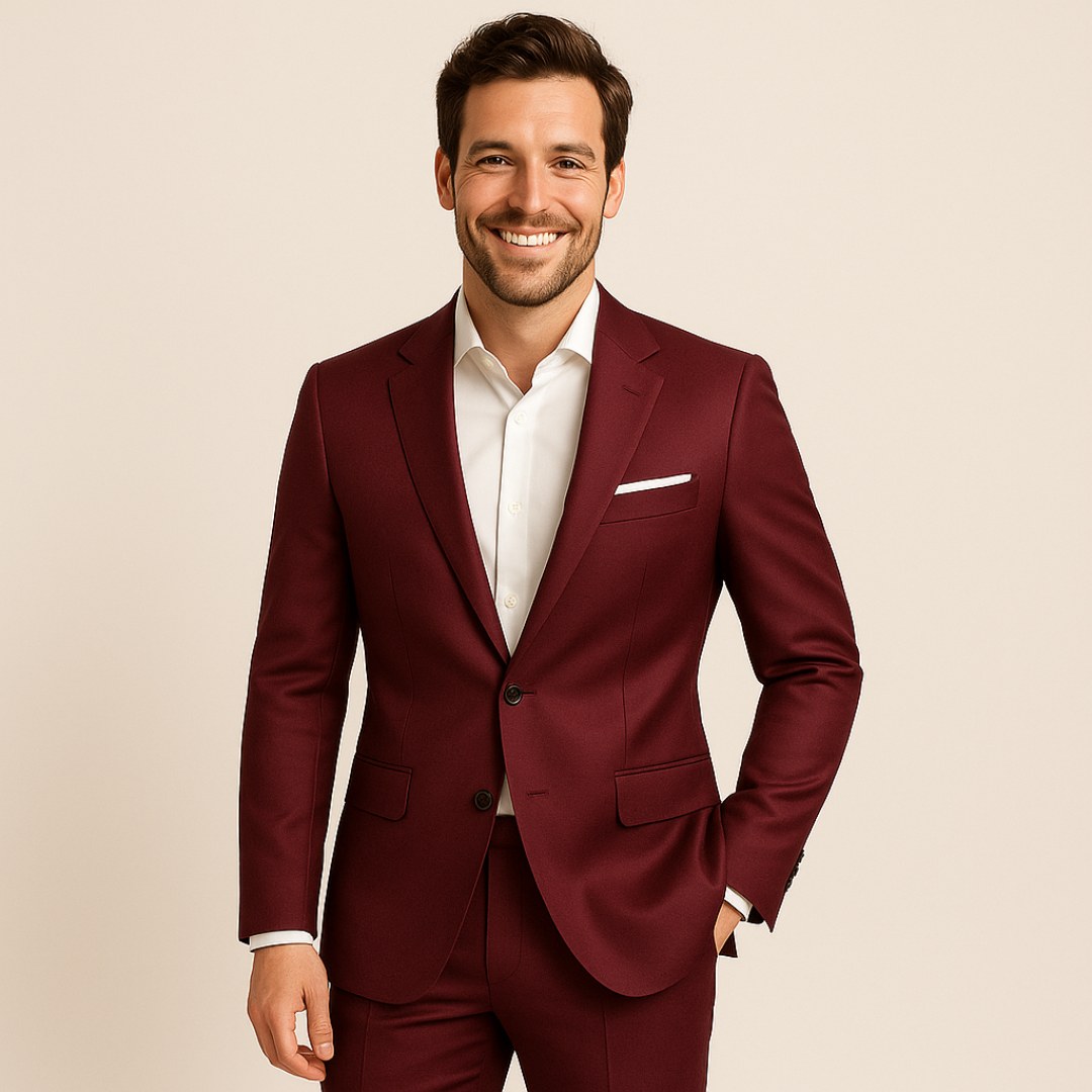 Men's Two-Piece Formal Suit Set with Blazer & Trousers