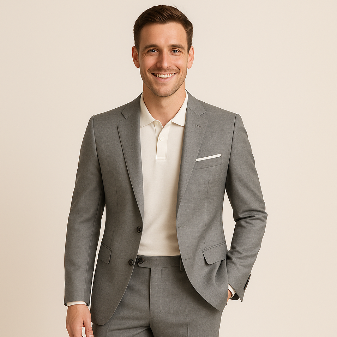 Men's Two-Piece Formal Suit Set with Blazer & Trousers