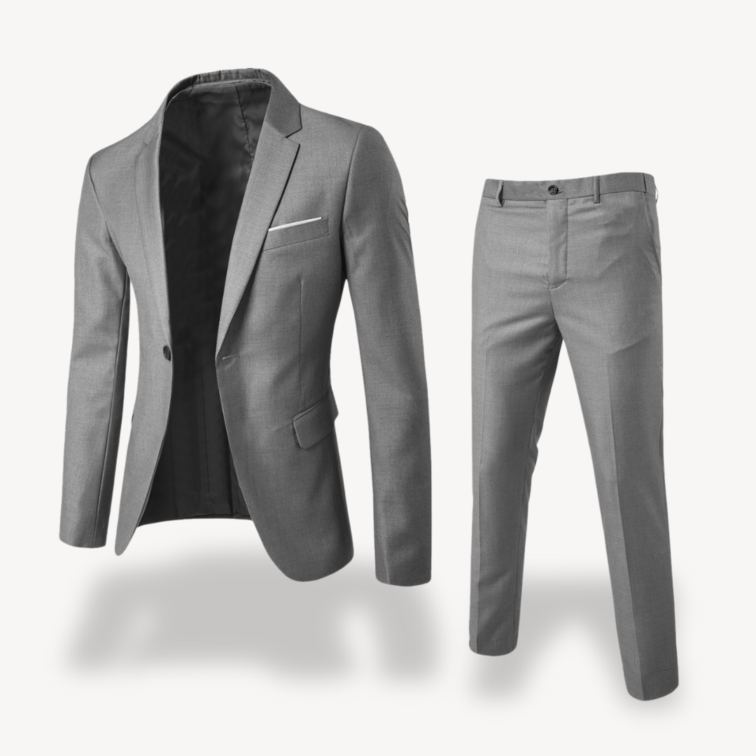 Men's Two-Piece Formal Suit Set with Blazer & Trousers