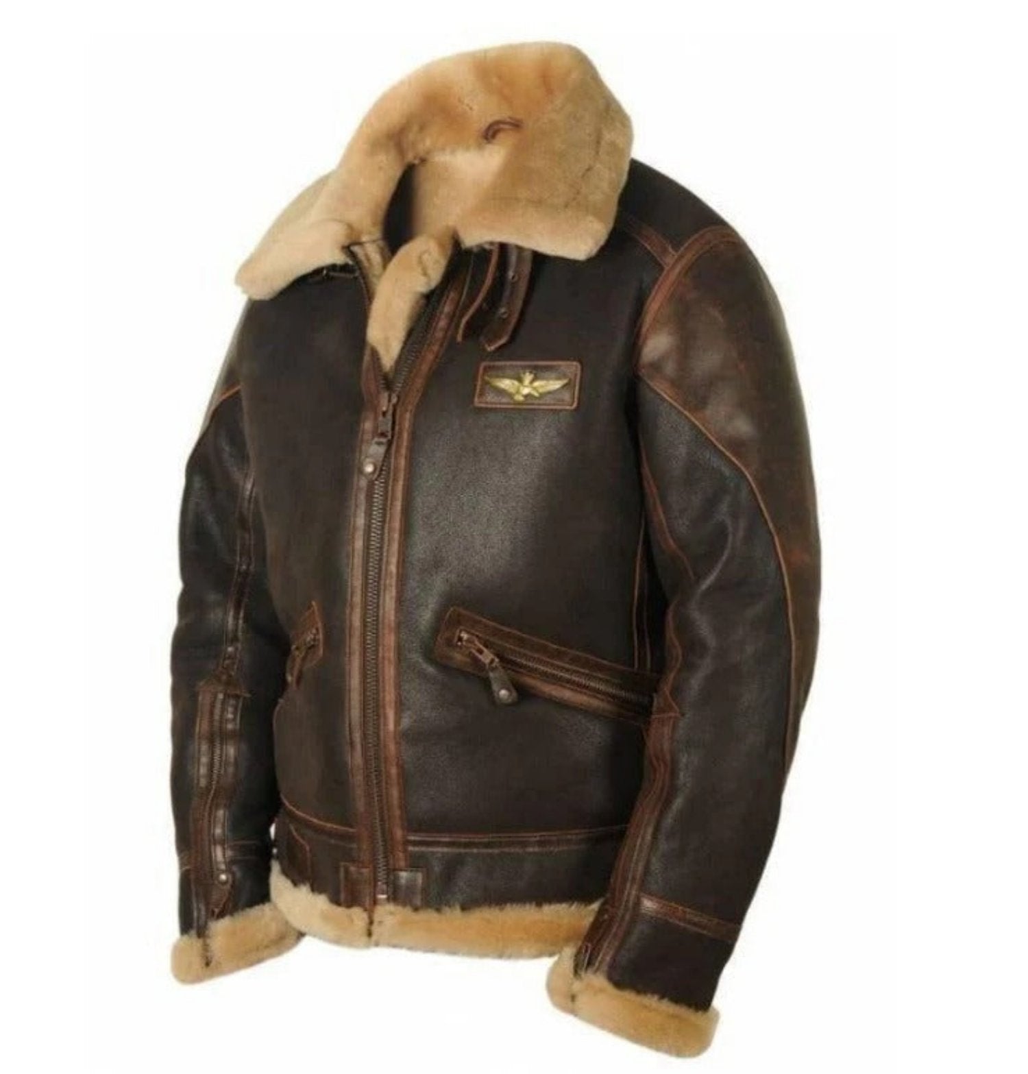 Men's Thick Vintage Leather Jacket for Autumn & Winter