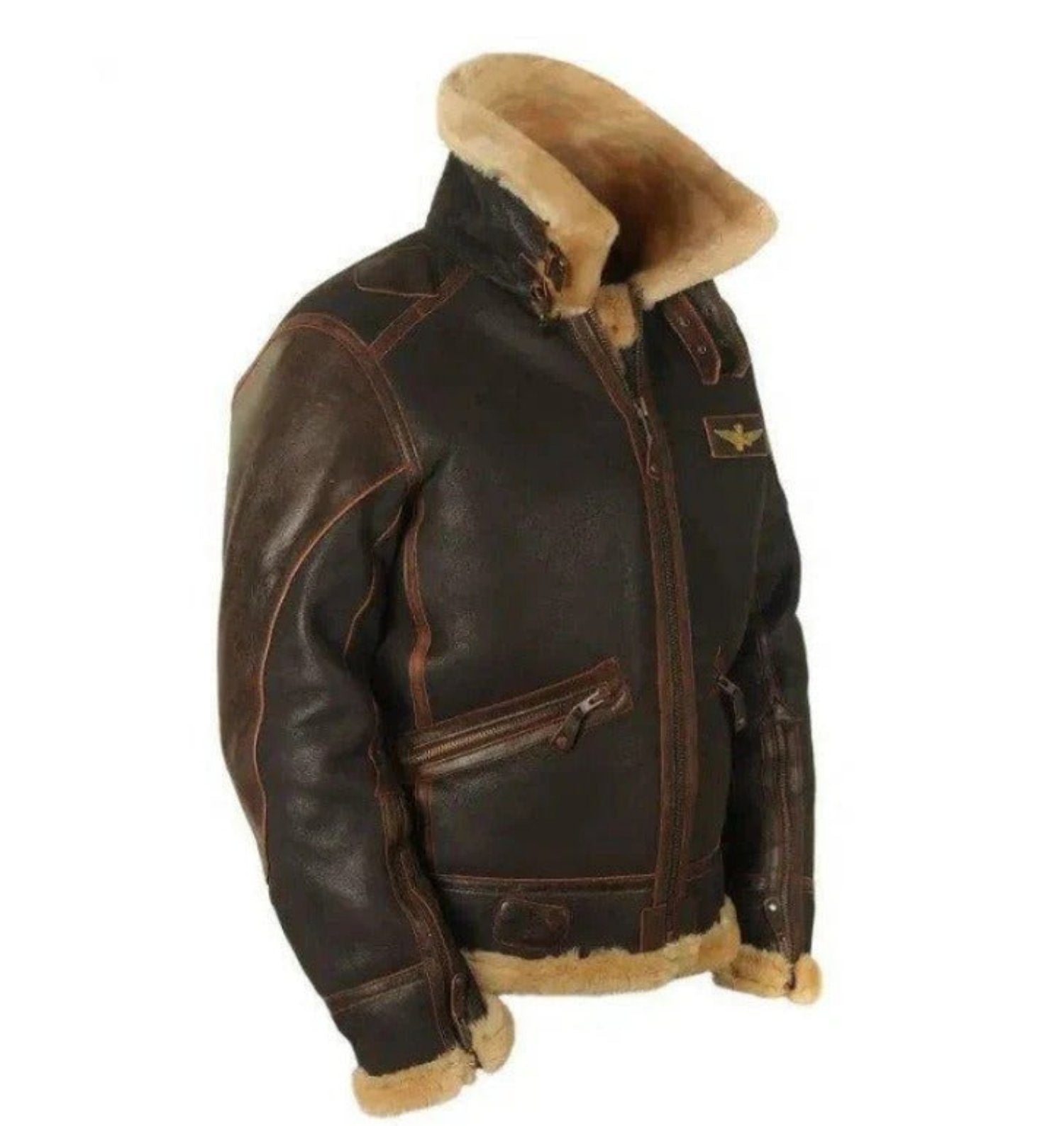 Men's Thick Vintage Leather Jacket for Autumn & Winter