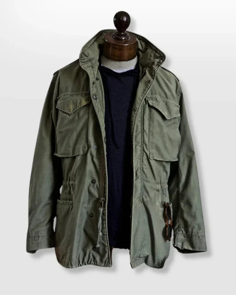 Men's Vintage Cotton Field Jacket, Adjustable Waist