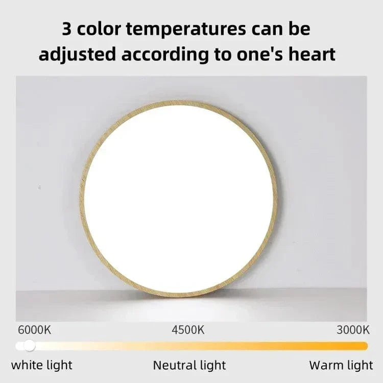 Modern Circular Ultra-Thin Wooden LED Ceiling Light
