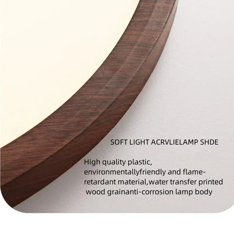 Modern Circular Ultra-Thin Wooden LED Ceiling Light