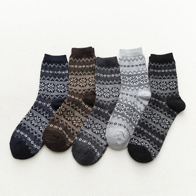 Nordic Wool Blend Winter Socks - Scandinavian Pattern