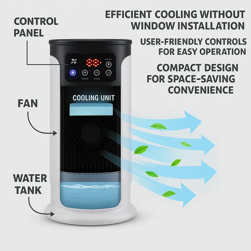 Portable Room Air Conditioner - Windowless & Energy Efficient