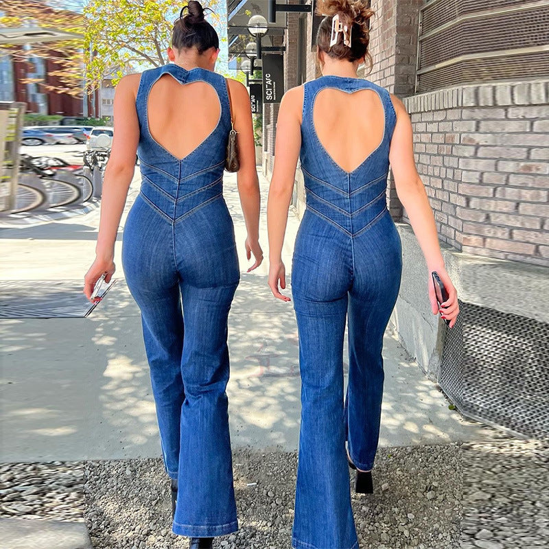 Women's Trendy Denim Jumpsuit with Flattering Fit