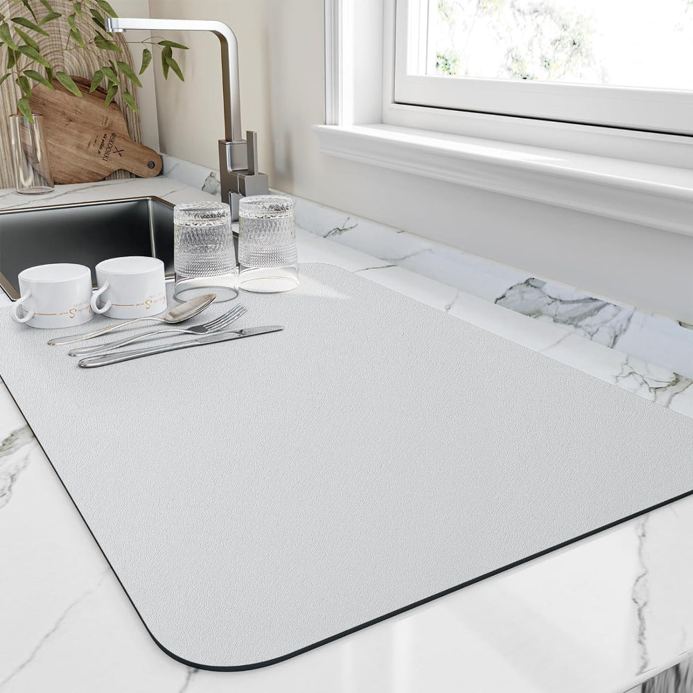 Quick-Dry Kitchen Dish Mat - Absorbent Diatomite