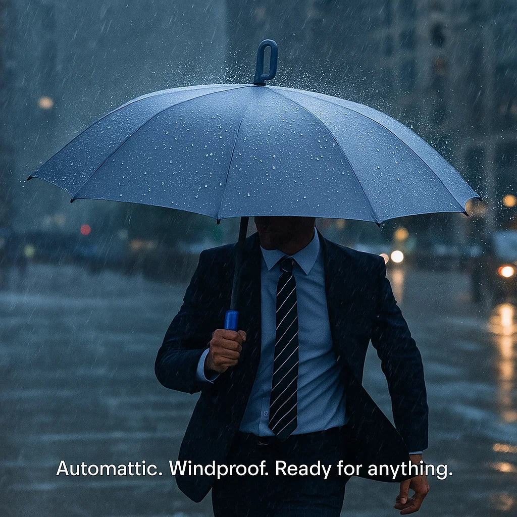 Windproof Automatic Folding Umbrella - Reflective Strip