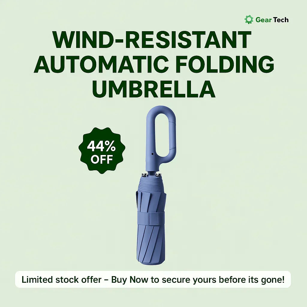Windproof Automatic Folding Umbrella - Reflective Strip