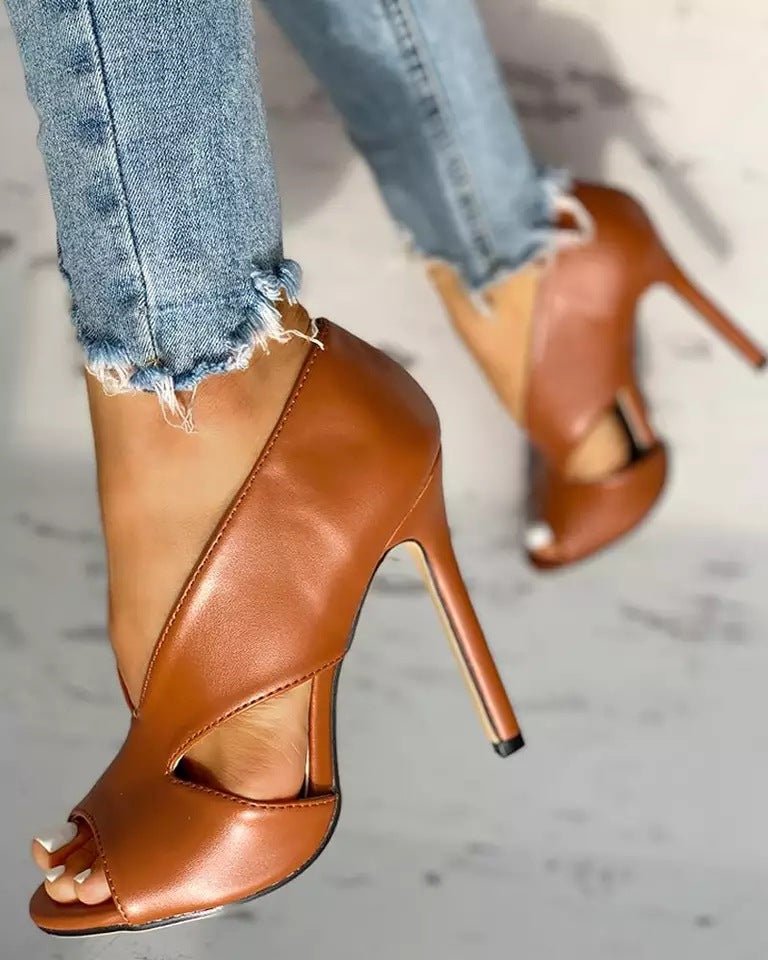 Women's Open-Toe Cutout Stiletto Heels
