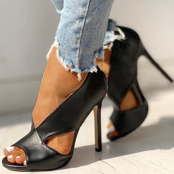 Women's Open-Toe Cutout Stiletto Heels