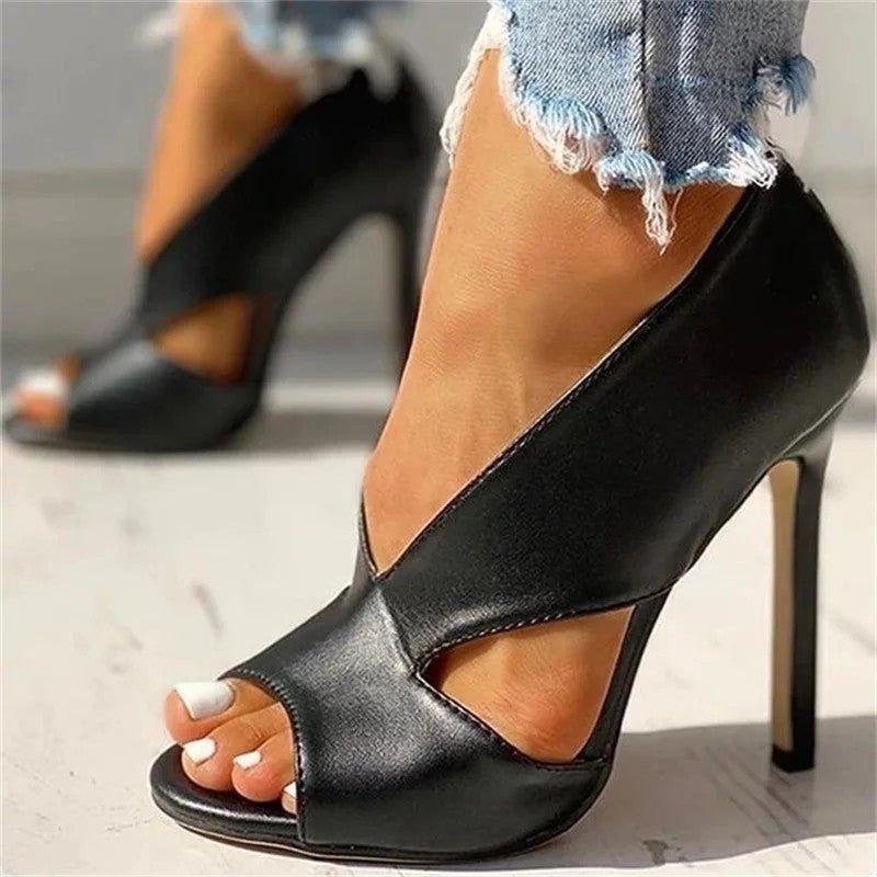 Women's Open-Toe Cutout Stiletto Heels