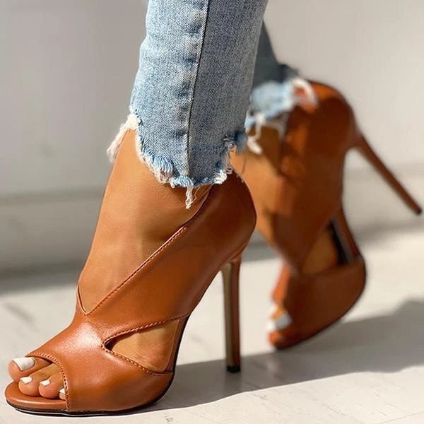 Women's Open-Toe Cutout Stiletto Heels