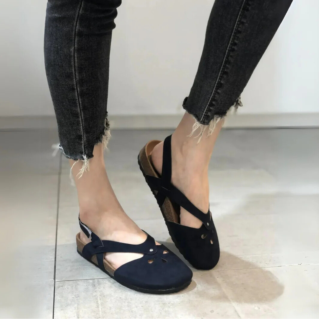 Women's Orthopedic Slingback Sandals with Cross-Strap