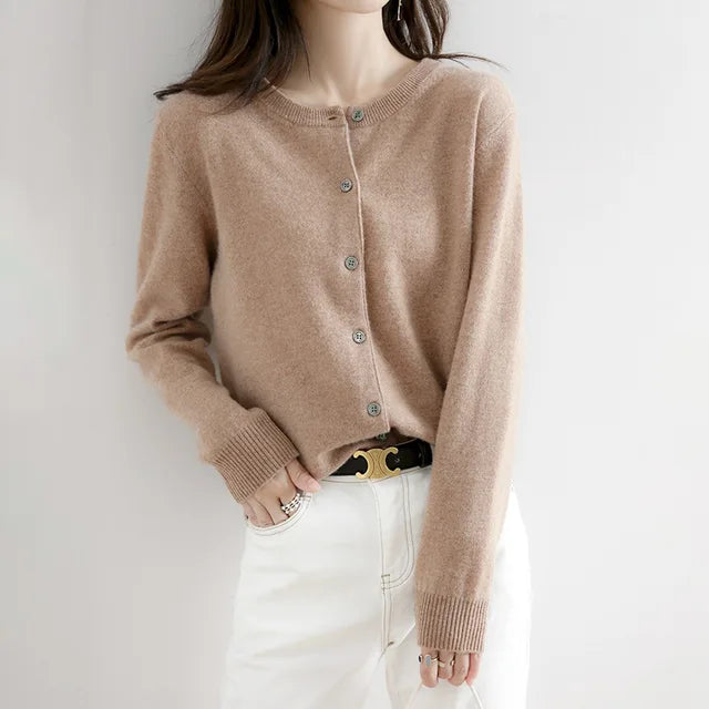 Women's Soft Cashmere-Feel Button-Up Cardigan