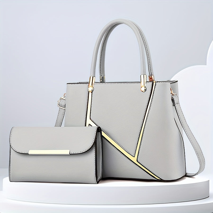 Women's 2-Piece Handbag Set - Tote & Crossbody Bag